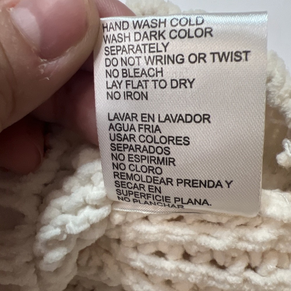 Proof Apparel Chunky Cable Knit Ivory Sweater V-neck Women's Size Medium-New - Picture 8 of 8